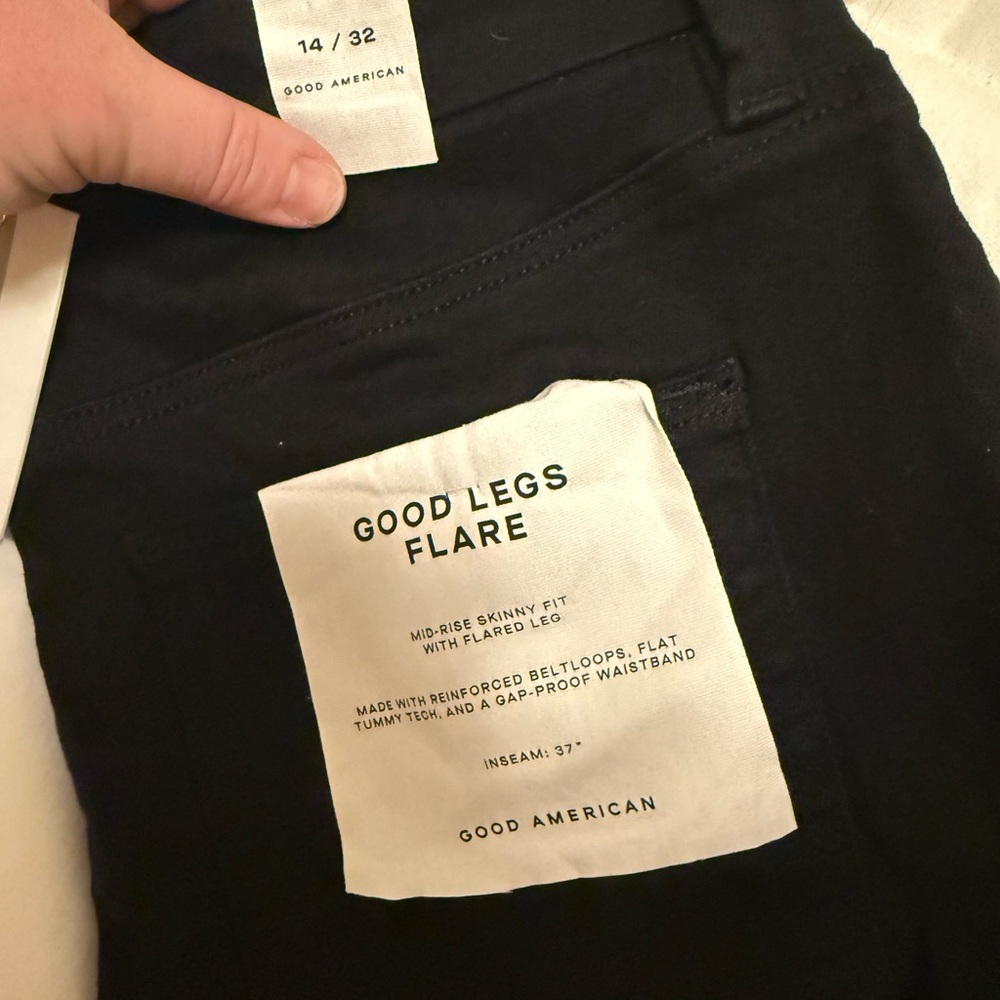 Good American Black Flare Jeans Tall